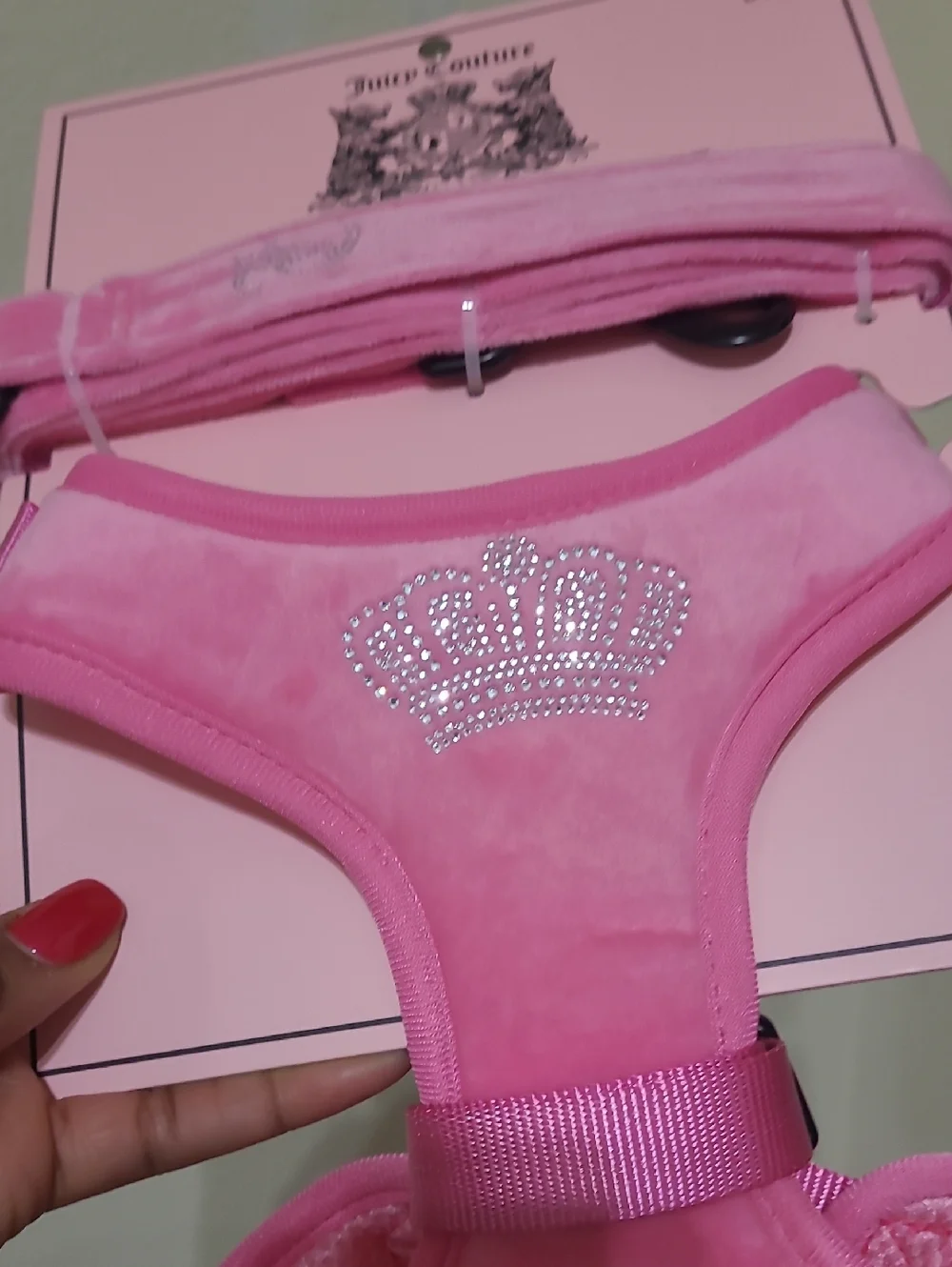 Juicy Couture Pink Dog Harness & Leash Set- Size Medium